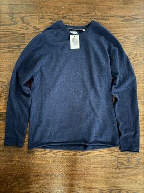 Billy Reid Heirloom Crew Sweater Navy Wool Silk Blend Men’s Size L NWT